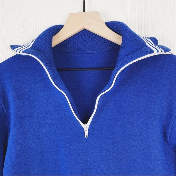 Vintage Wool Blend Varsity Quarter Zip Sweater - Picture 4 of 7